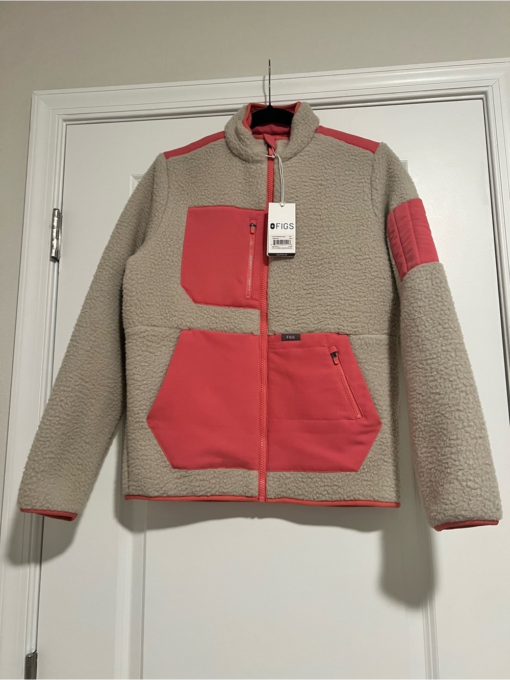 Figs Desert Rose/Latte On Shift Sherpa Fleece Jacket